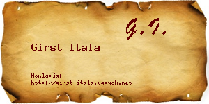 Girst Itala névjegykártya
